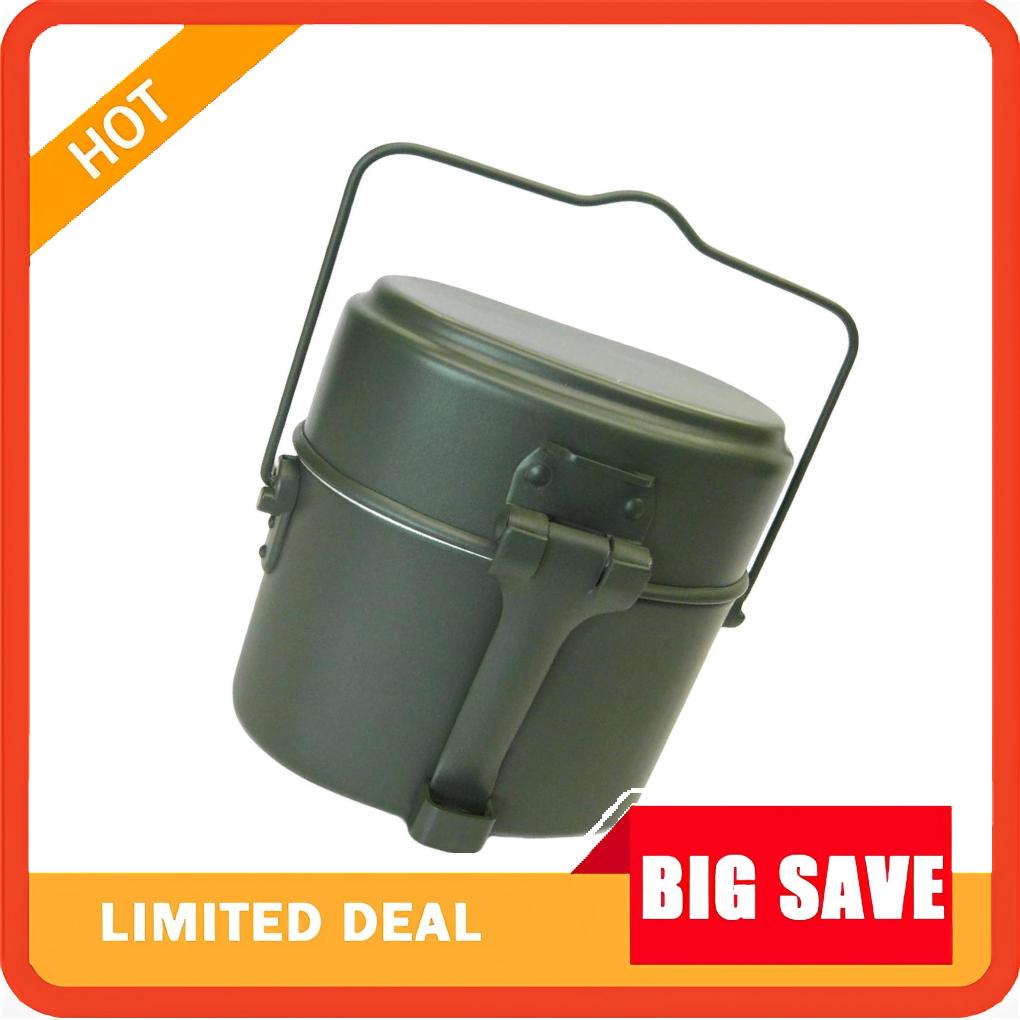 Camping Cooking Mess Kit - 3 ชิ้น/เซ็ตกล่องอาหารกลางวัน หม้ออลูมิเนียม และชุดอุปกรณ์ทำอาหารสำหรับตั้งแคมป์ปิกนิก