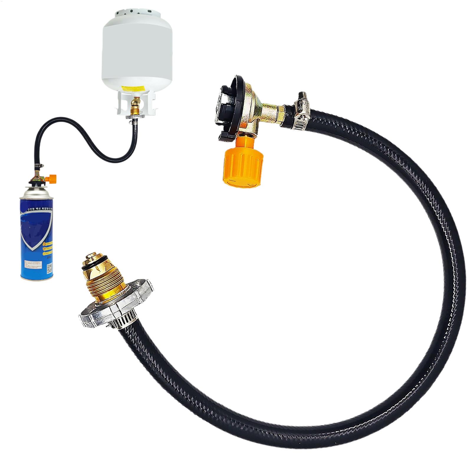 Camping Cooking Propane - อะแดปเตอร์เติมโพรเพนพร้อมวาล์ว สายอะแดปเตอร์เติมถังโพรเพน ข้อต่อแรงดันสูง สายต่อขยายสำหรับการถ่ายโอนแก๊สโพรเพนสำหรับเตาปิ้งย่าง