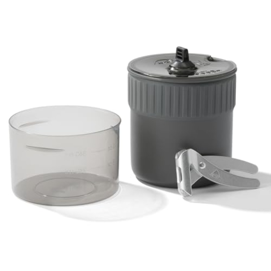 Nesting Camping Cooking Set - ชุดเครื่องครัวสำหรับแคมป์ปิ้งแบบพกพา Trail Mini Solo: อลูมิเนียมน้ำหนักเบา สีดำ