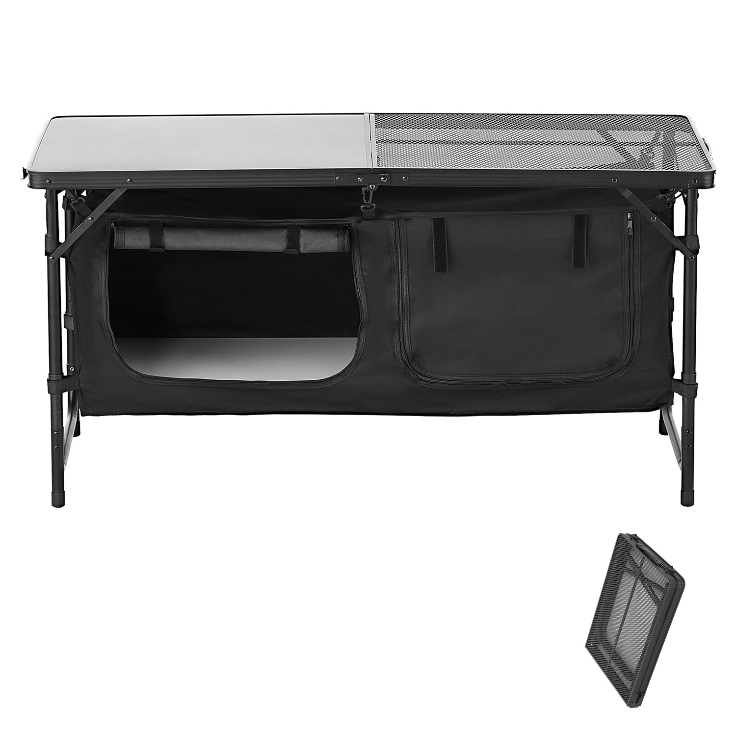 Camping Cooking Table With Storage - โต๊ะครัวแคมป์ปิ้ง SucceBuy โต๊ะทำอาหารกลางแจ้ง อลูมิเนียม น้ำหนักเบา พกพาสะดวก