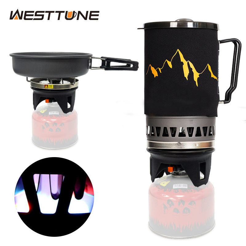 Camping Cooking Propane - WESTTUNE ระบบทําอาหารกลางแจ้ง Camping โพรเพนทําอาหารเกียร์แลกเปลี่ยนความร้อนแบบพกพา Burner แก๊สสําหรับปิกนิกฉุกเฉินใช้