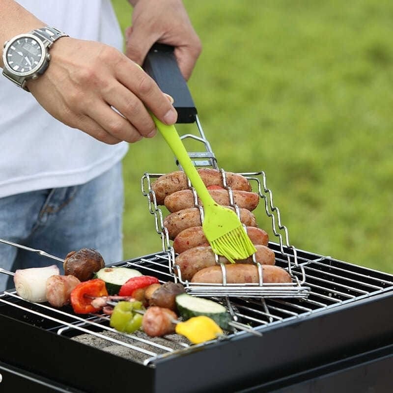 Camping Cooking Grill - เตาบาร์บีคิวพกพาสำหรับตั้งแคมป์ ขนาดกะทัดรัด น้ำหนักเบา เหมาะสำหรับการเดินทาง ปิกนิกกลางแจ้ง ประกอบง่าย