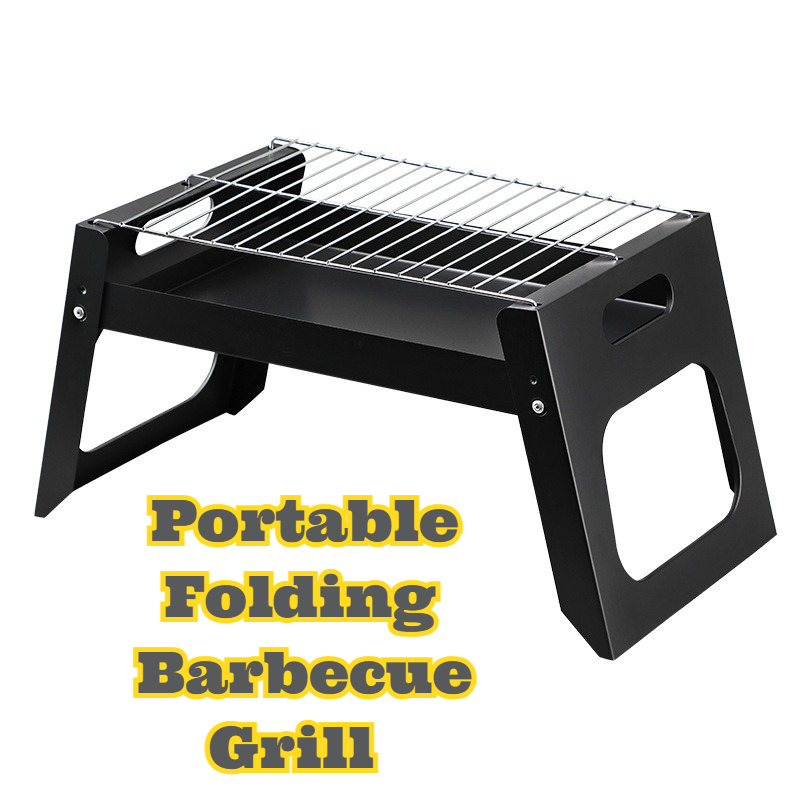 Camping Cooking Grill - เตาบาร์บีคิวถ่านแบบพกพา พับได้ กะทัดรัด เตาทำอาหารกลางแจ้ง สำหรับตั้งแคมป์ ปิกนิกในสวนหลังบ้าน
