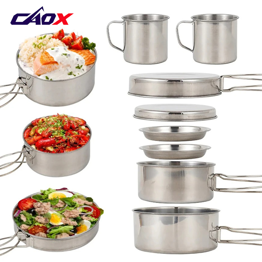 ชุดเครื่องครัวแคมป์ปิ้ง CAOX 8 - Camping Cooking Mess Kit บทวิจารณ์และราคา