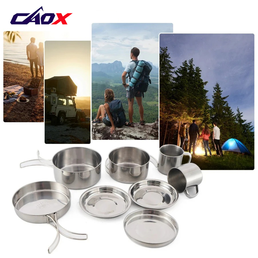 ชุดเครื่องครัวแคมป์ปิ้ง CAOX 8 - Camping Cooking Mess Kit บทวิจารณ์และราคา
