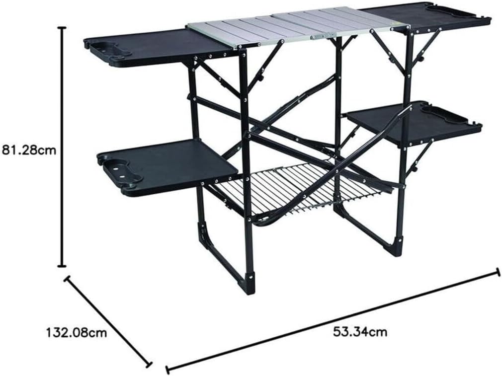 โต๊ะครัวพับได้แบบพกพาสำหรับตั้ - Camping Cooking Table With Storage บทวิจารณ์และราคา