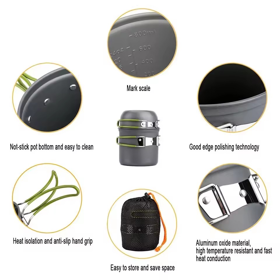 ชุดเครื่องครัวแคมป์ปิ้งน้ำหนัก - Camping Cooking Mess Kit บทวิจารณ์และราคา