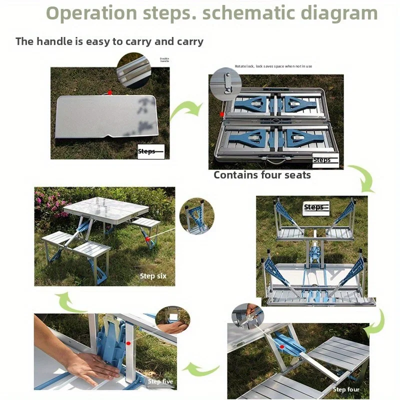 โต๊ะพับได้พร้อมเก้าอี้สำหรับใช - Camping Cooking Table With Storage บทวิจารณ์และราคา