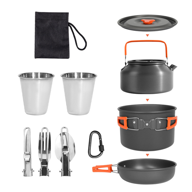 ชุดเครื่องครัวสำหรับทำอาหารกลา - Nesting Camping Cooking Set บทวิจารณ์และราคา