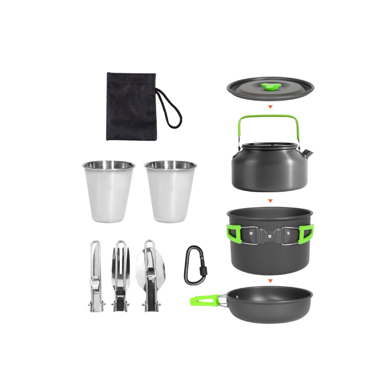 ชุดเครื่องครัวสำหรับทำอาหารกลา - Nesting Camping Cooking Set บทวิจารณ์และราคา