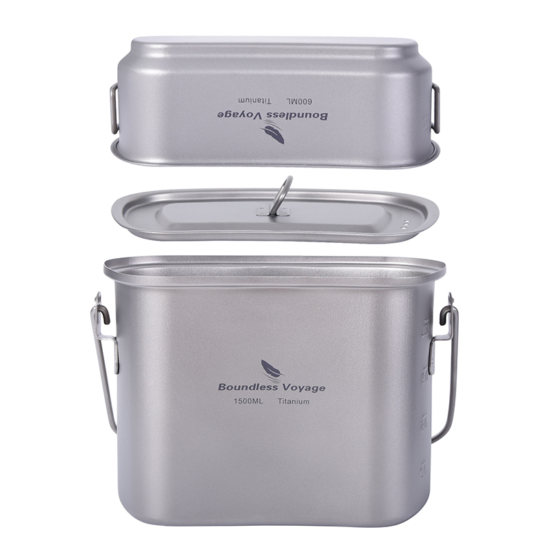1.5L โรงอาหารทหารกลางแจ้งชุดรั - Camping Cooking Mess Kit บทวิจารณ์และราคา