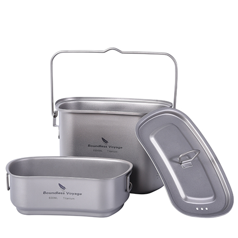 1.5L โรงอาหารทหารกลางแจ้งชุดรั - Camping Cooking Mess Kit บทวิจารณ์และราคา
