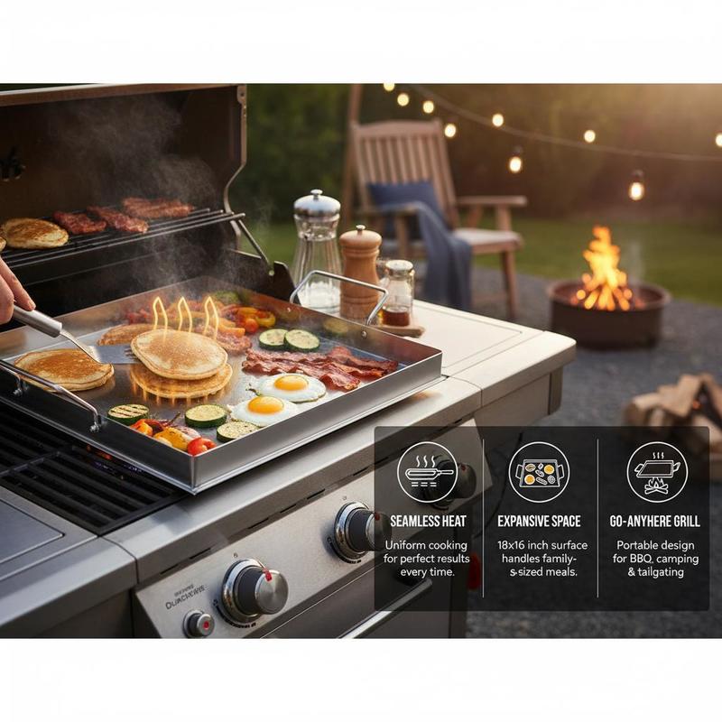 เตาปิ้งย่างแบบแบนขนาด 18x16 นิ - Camping Cooking Grill บทวิจารณ์และราคา
