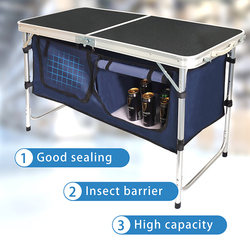 โต๊ะอลูมิเนียมพับได้น้ำหนักเบา - Camping Cooking Table With Storage บทวิจารณ์และราคา
