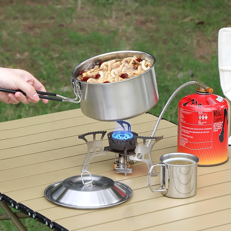 ชุดเครื่องครัวแคมป์ปิ้งสแตนเลส - Camping Cooking Mess Kit บทวิจารณ์และราคา