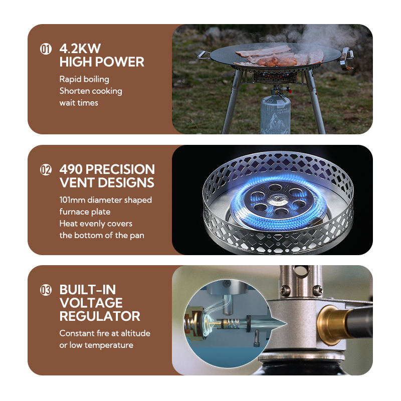 Campingmoon OD-4 อลูมิเนียมกลา - Camping Cooking Propane บทวิจารณ์และราคา