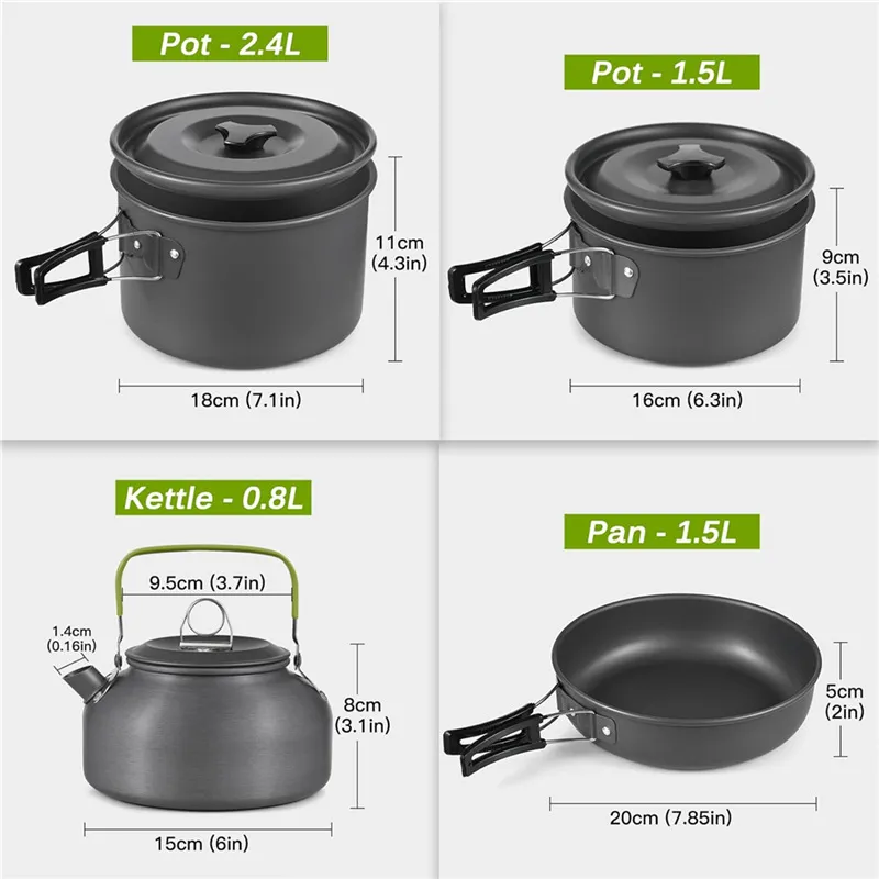 ชุดเครื่องครัวพกพาสำหรับตั้งแค - Nesting Camping Cooking Set บทวิจารณ์และราคา