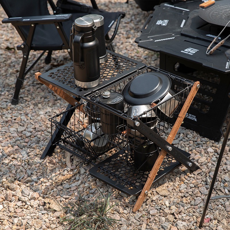 โต๊ะพับแบบพกพาสำหรับตั้งแคมป์  - Camping Cooking Table With Storage บทวิจารณ์และราคา