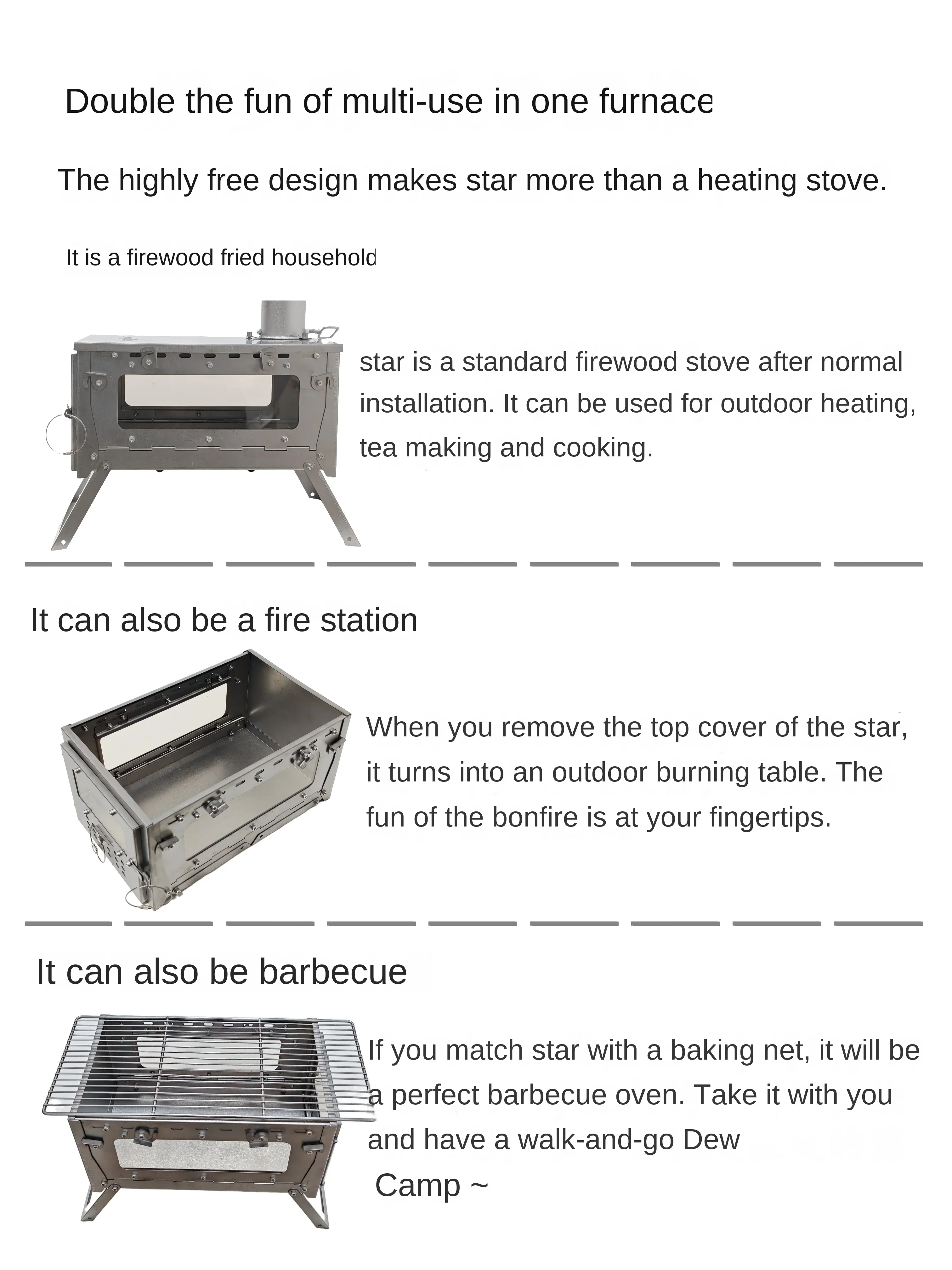 WT Star Ti ไทเทเนียมพับเตาฟืนเ - Camping Cooking Drawer บทวิจารณ์และราคา