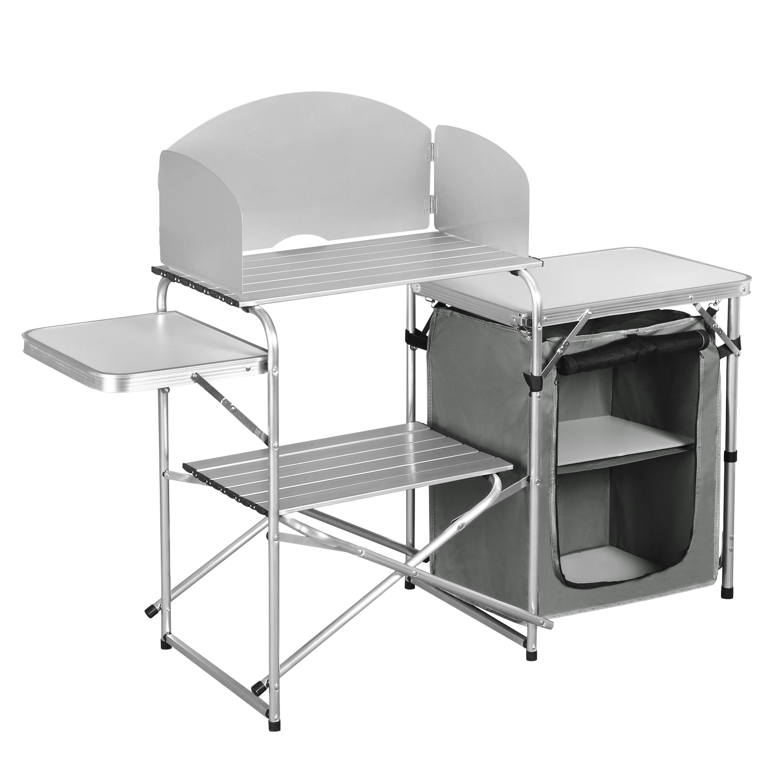 อะลูมิเนียมพับตั้งแคมป์ตู้เดิน - Camping Cooking Table With Storage บทวิจารณ์และราคา