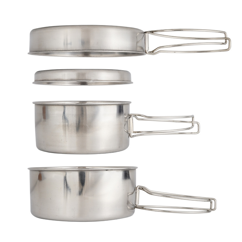 ชุดเครื่องครัวแคมป์ปิ้งสแตนเลส - Nesting Camping Cooking Set บทวิจารณ์และราคา