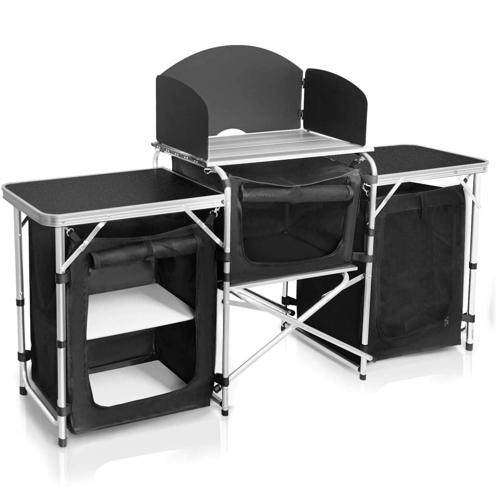 โต๊ะครัวพับได้สำหรับตั้งแคมป์ก - Camping Cooking Table With Storage บทวิจารณ์และราคา
