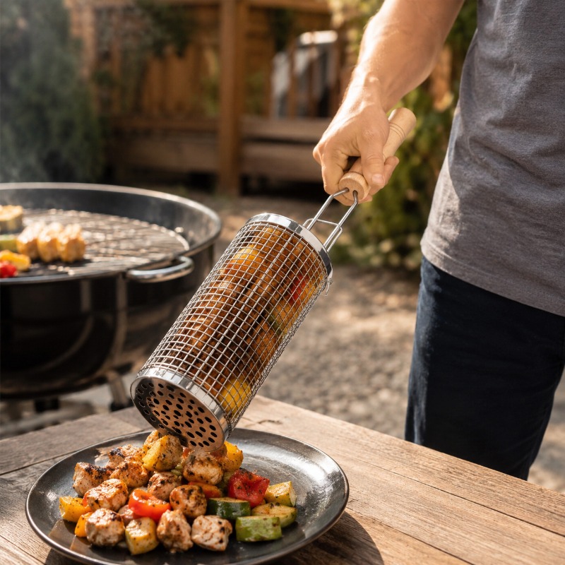 ชุดตะกร้าย่างบาร์บีคิวทรงกลม ส - Camping Cooking Grill บทวิจารณ์และราคา