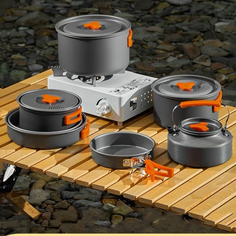 ชุดหม้ออลูมิเนียมสำหรับตั้งแคม - Camping Cooking Mess Kit บทวิจารณ์และราคา
