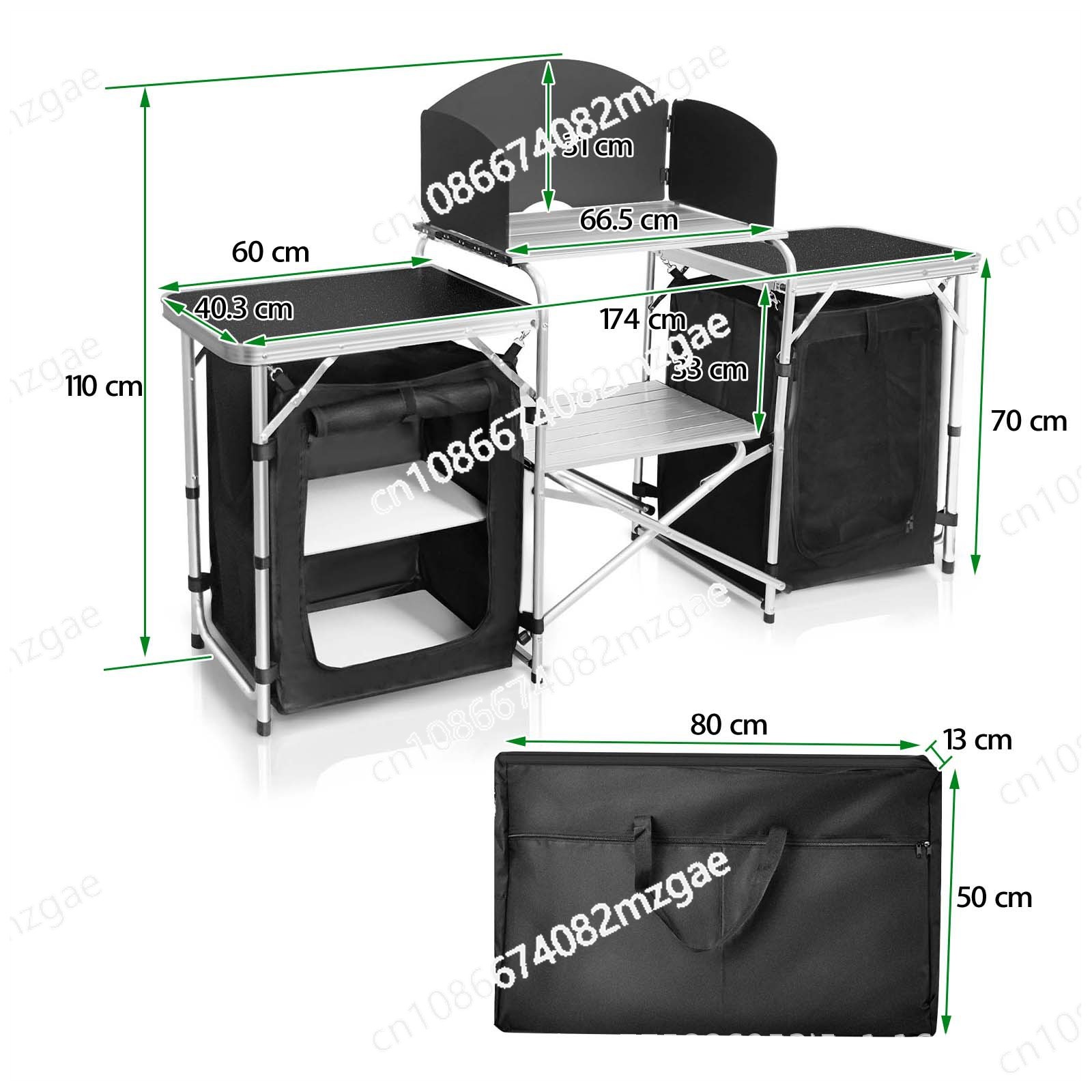 โต๊ะครัวเคลื่อนที่สำหรับตั้งแค - Camping Cooking Table With Storage บทวิจารณ์และราคา