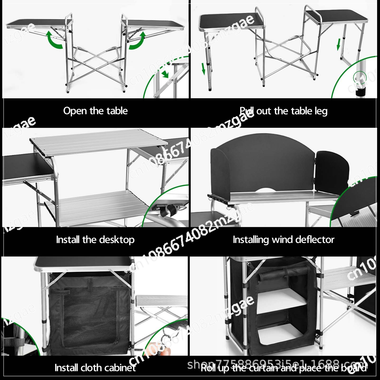 โต๊ะครัวเคลื่อนที่สำหรับตั้งแค - Camping Cooking Table With Storage บทวิจารณ์และราคา