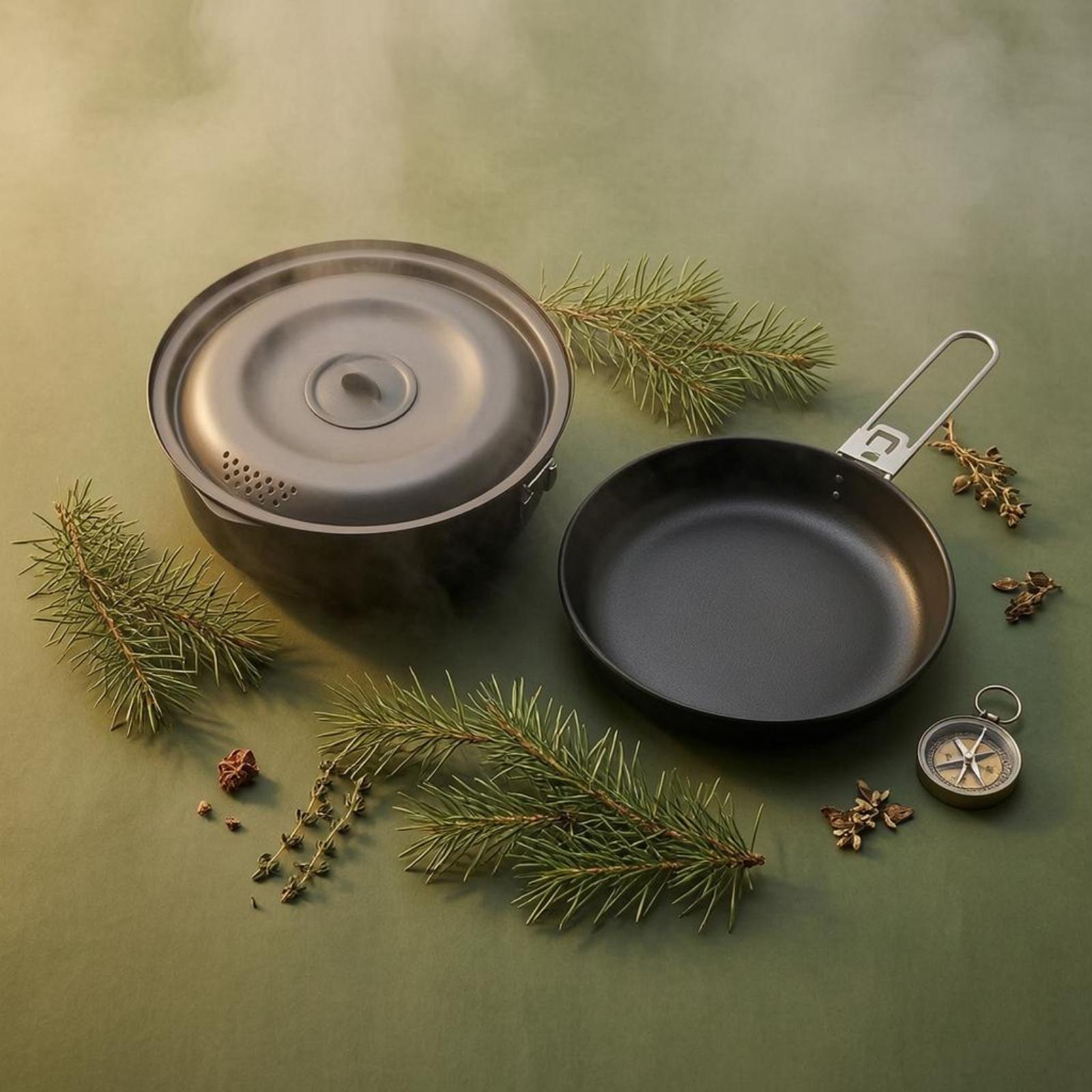 ชุดเครื่องครัวสำหรับทำอาหารกลา - Nesting Camping Cooking Set บทวิจารณ์และราคา
