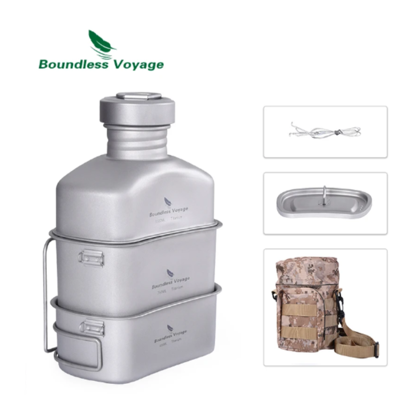 Boundless Voyage ไทเทเนียมโรงอ - Camping Cooking Mess Kit บทวิจารณ์และราคา