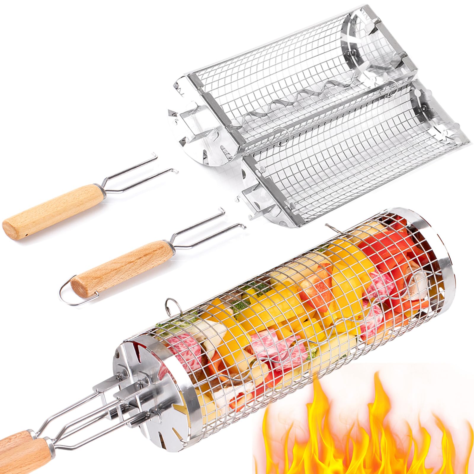BUYYES Rolling Grill ตะกร้าบาร - Camping Cooking Mesh บทวิจารณ์และราคา