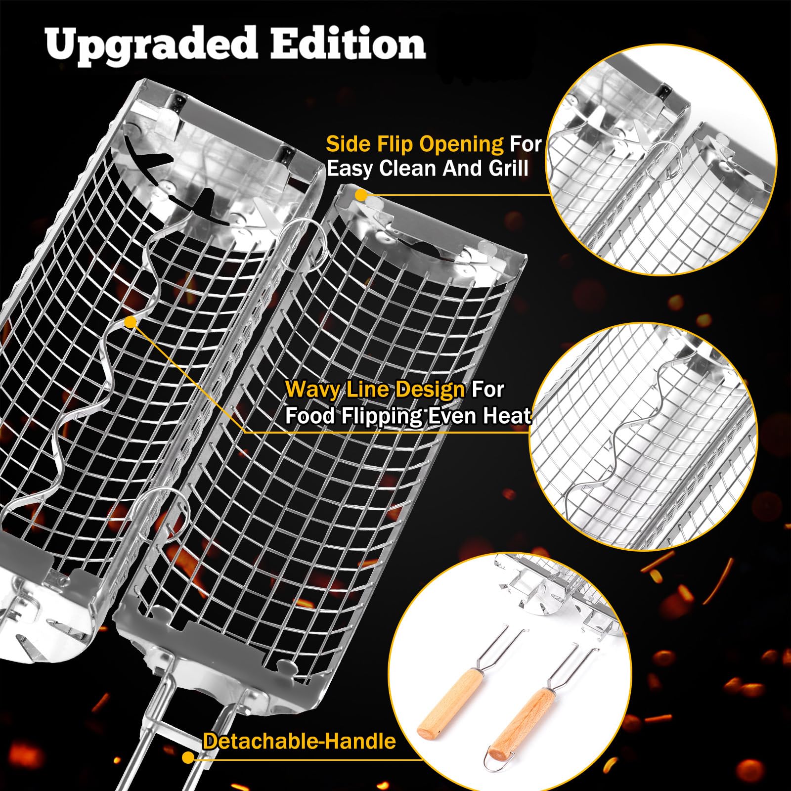 BUYYES Rolling Grill ตะกร้าบาร - Camping Cooking Mesh บทวิจารณ์และราคา