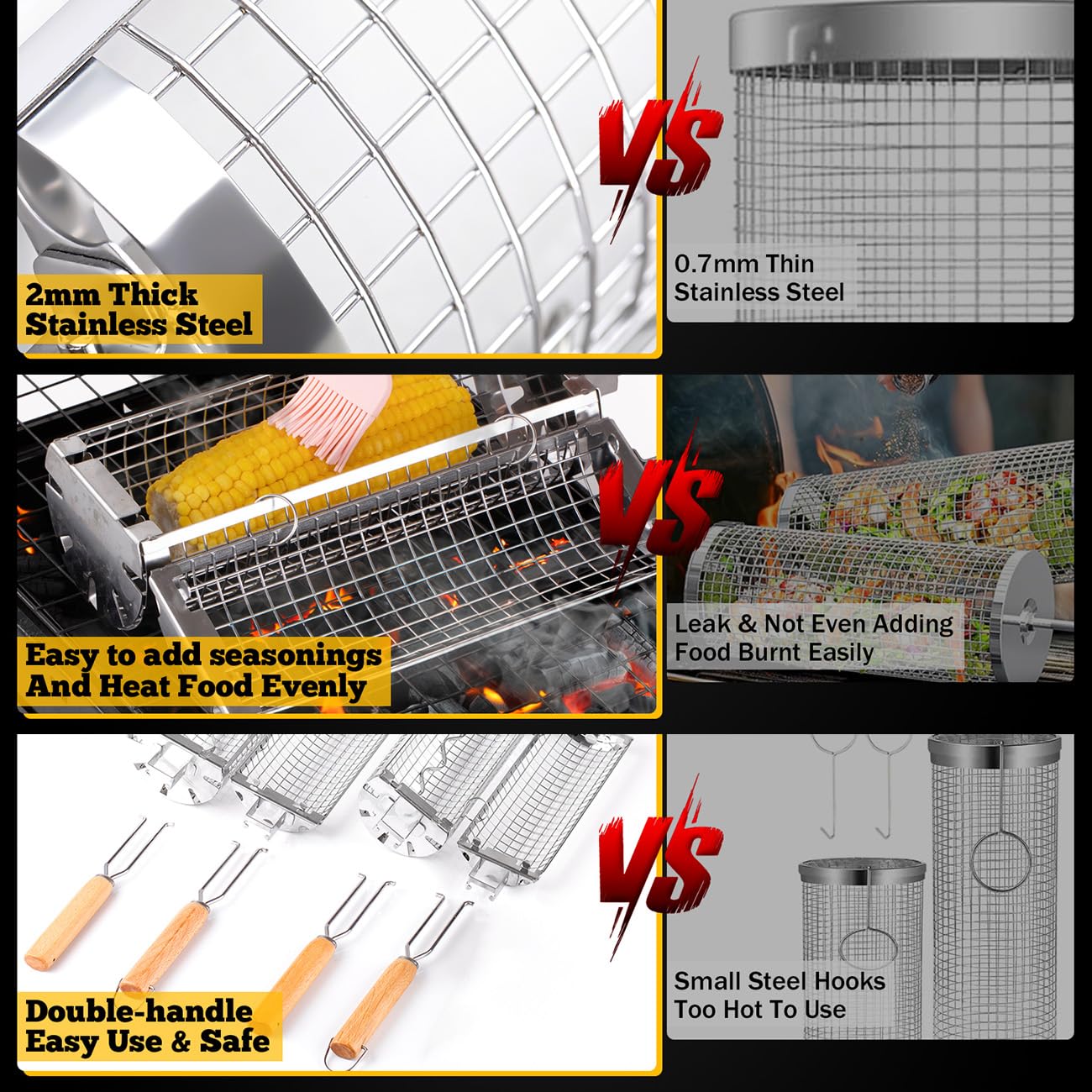 BUYYES Rolling Grill ตะกร้าบาร - Camping Cooking Mesh บทวิจารณ์และราคา